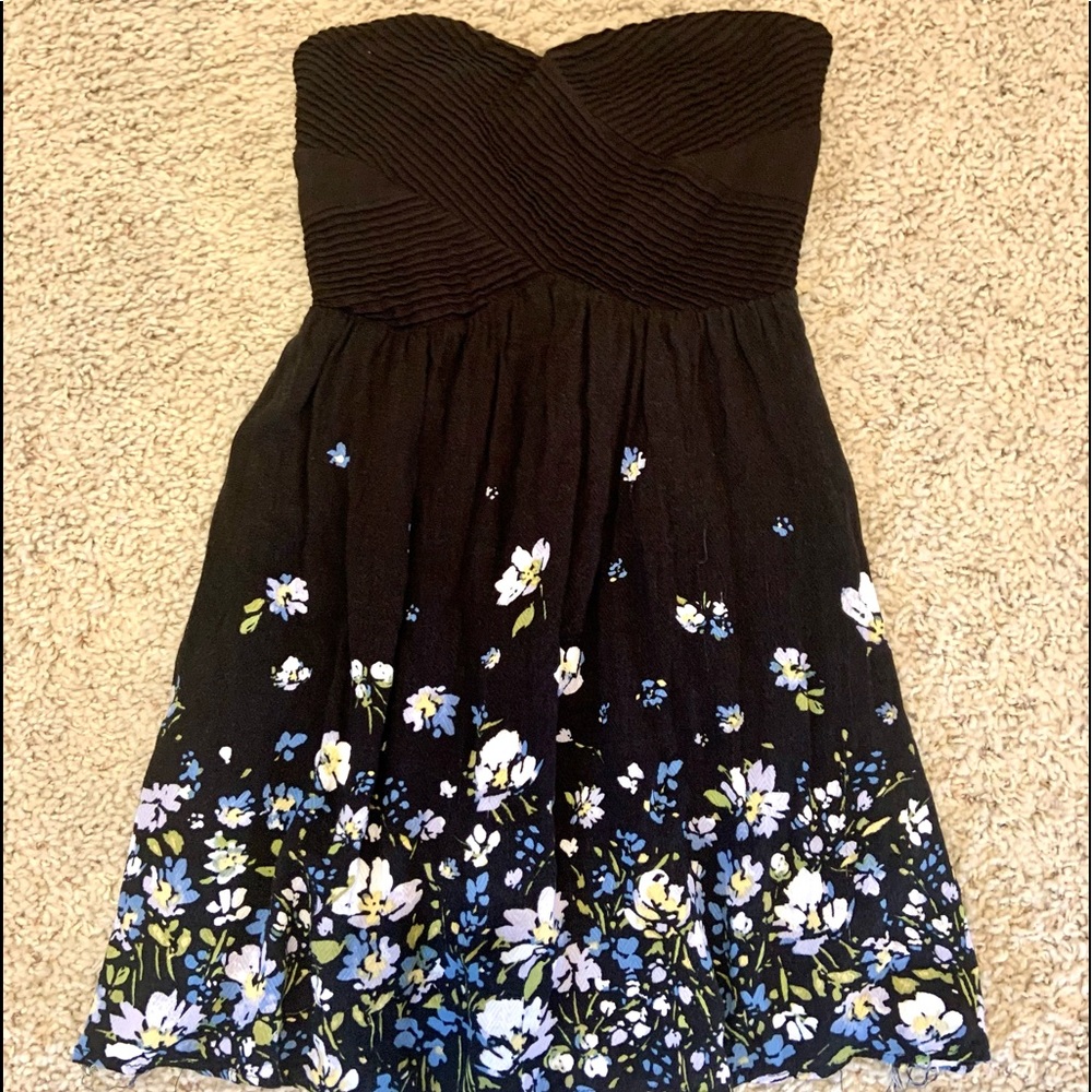 Navy sundress with blue/white flowers